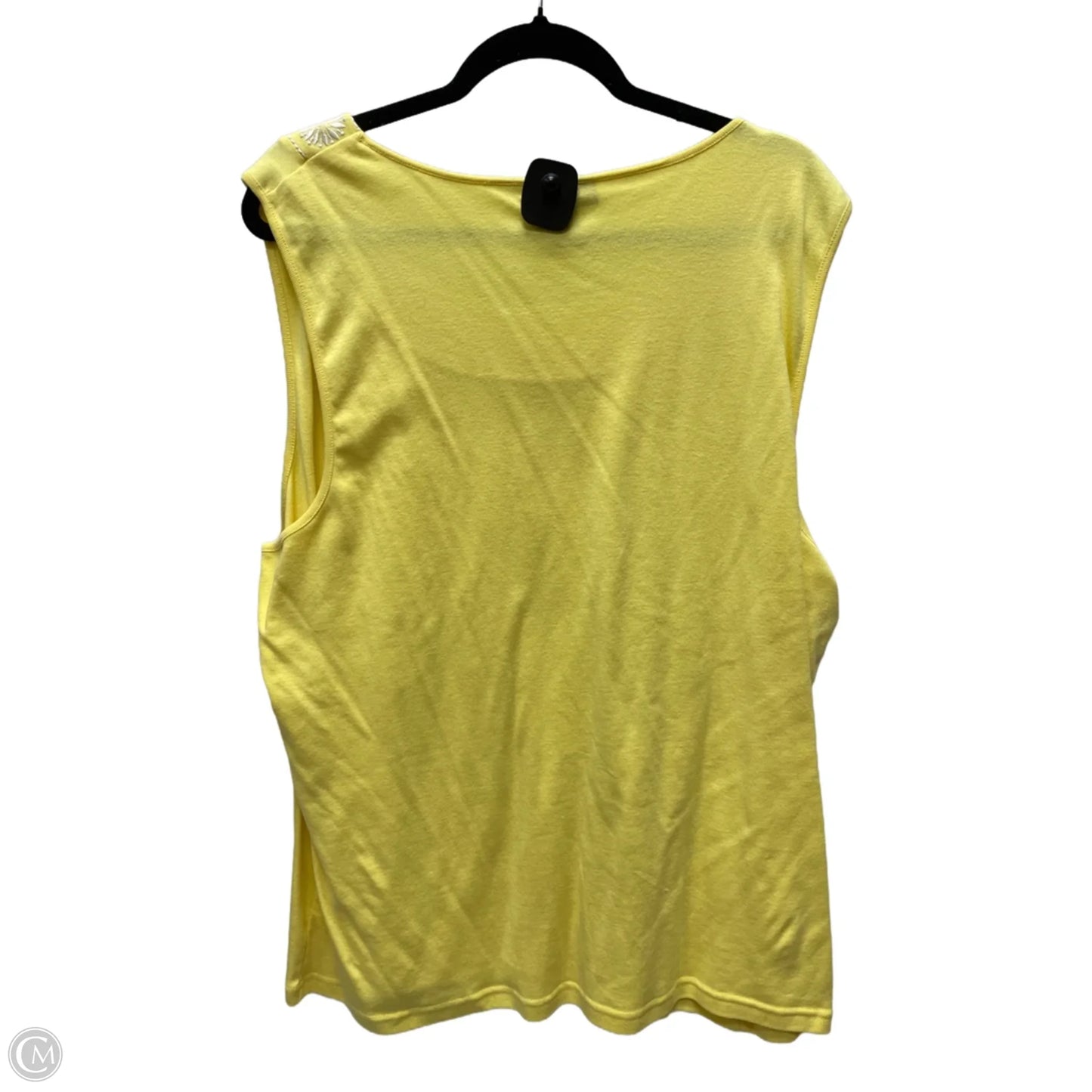 Top Sleeveless By Karen Scott In Yellow, Size: 3x