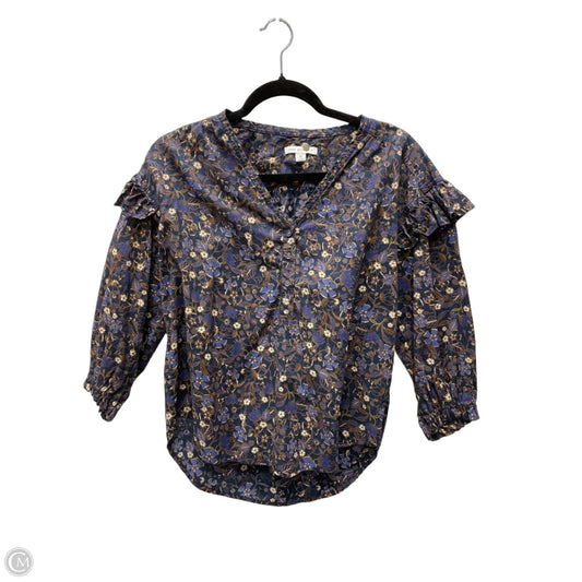 Top Long Sleeve By Free Assembly In Floral Print, Size: Xs