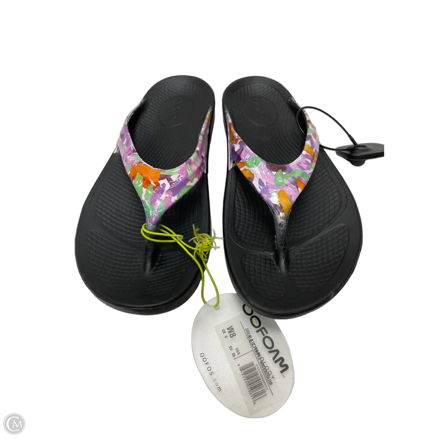 Sandals Flats By Oofos In Black, Size: 8