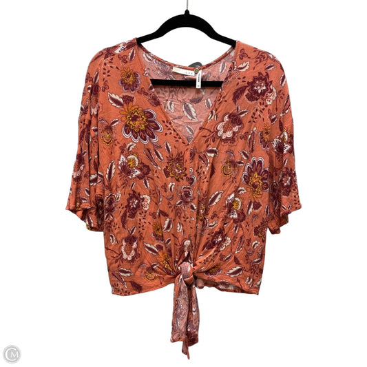 Top Short Sleeve By Clothes Mentor In Floral Print, Size: Xl