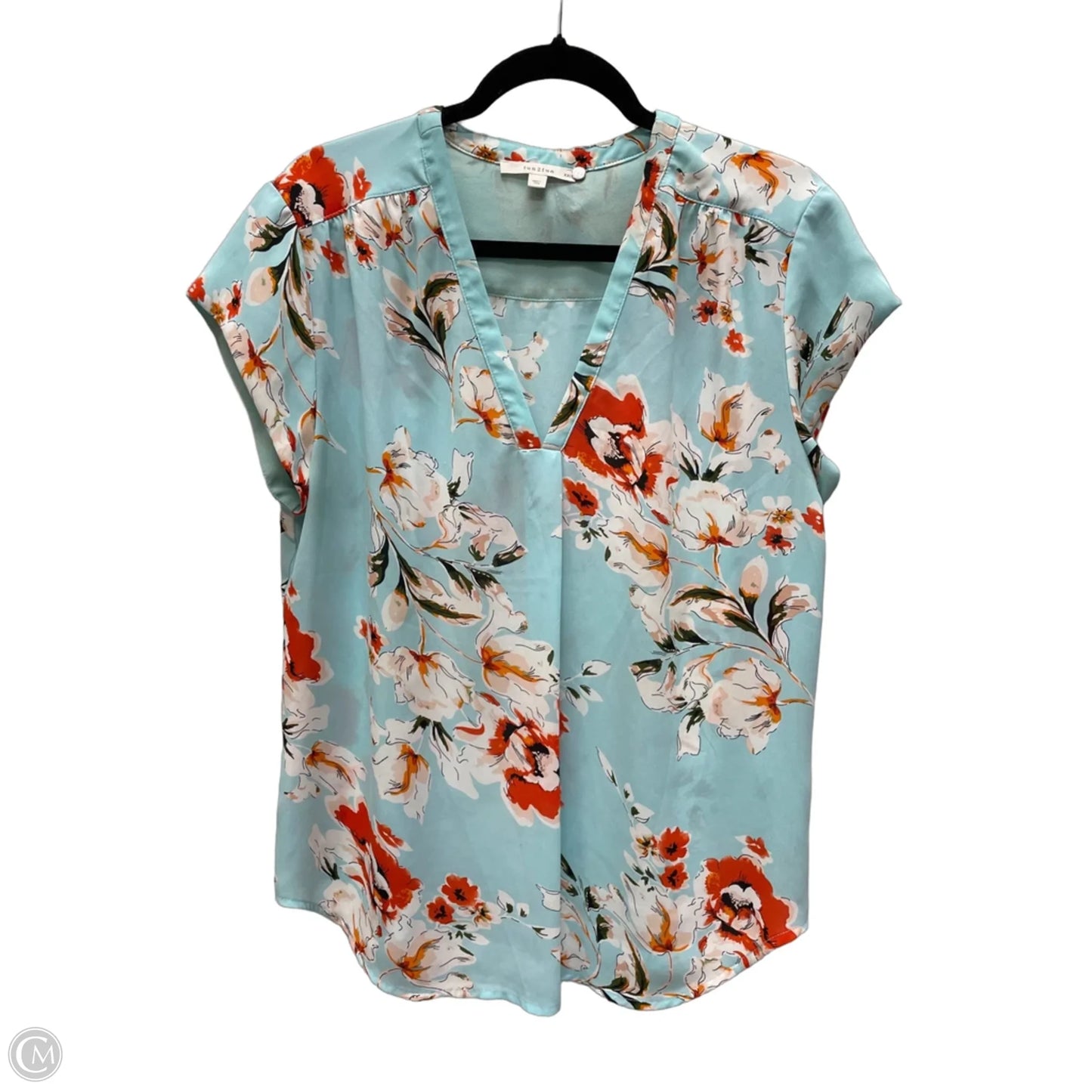 Blouse Short Sleeve By Clothes Mentor In Floral Print, Size: 2x
