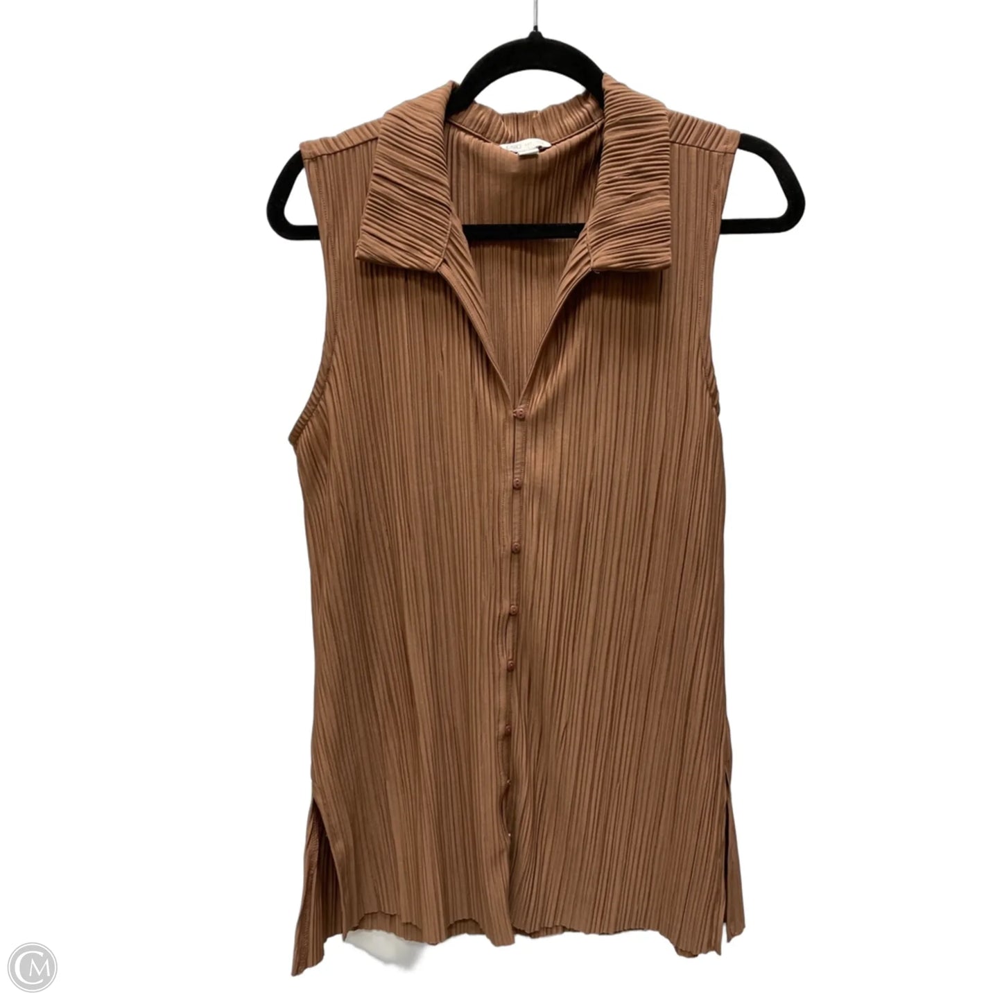 Top Sleeveless By Cato In Brown, Size: L