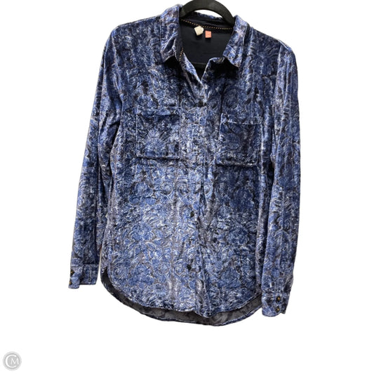 Top Long Sleeve By Pilcro In Black & Blue, Size: Xs