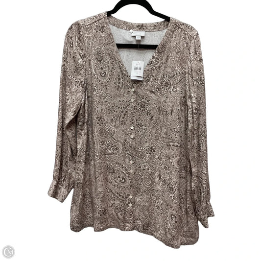 Top Long Sleeve By Pure Jill In Geometric Pattern, Size: S