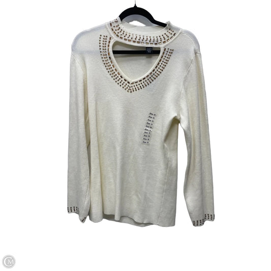 Sweater By Ashley Stewart In Cream, Size: 1x