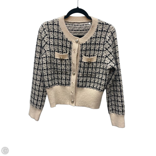 Sweater Cardigan By Clothes Mentor In Black & Cream, Size: M