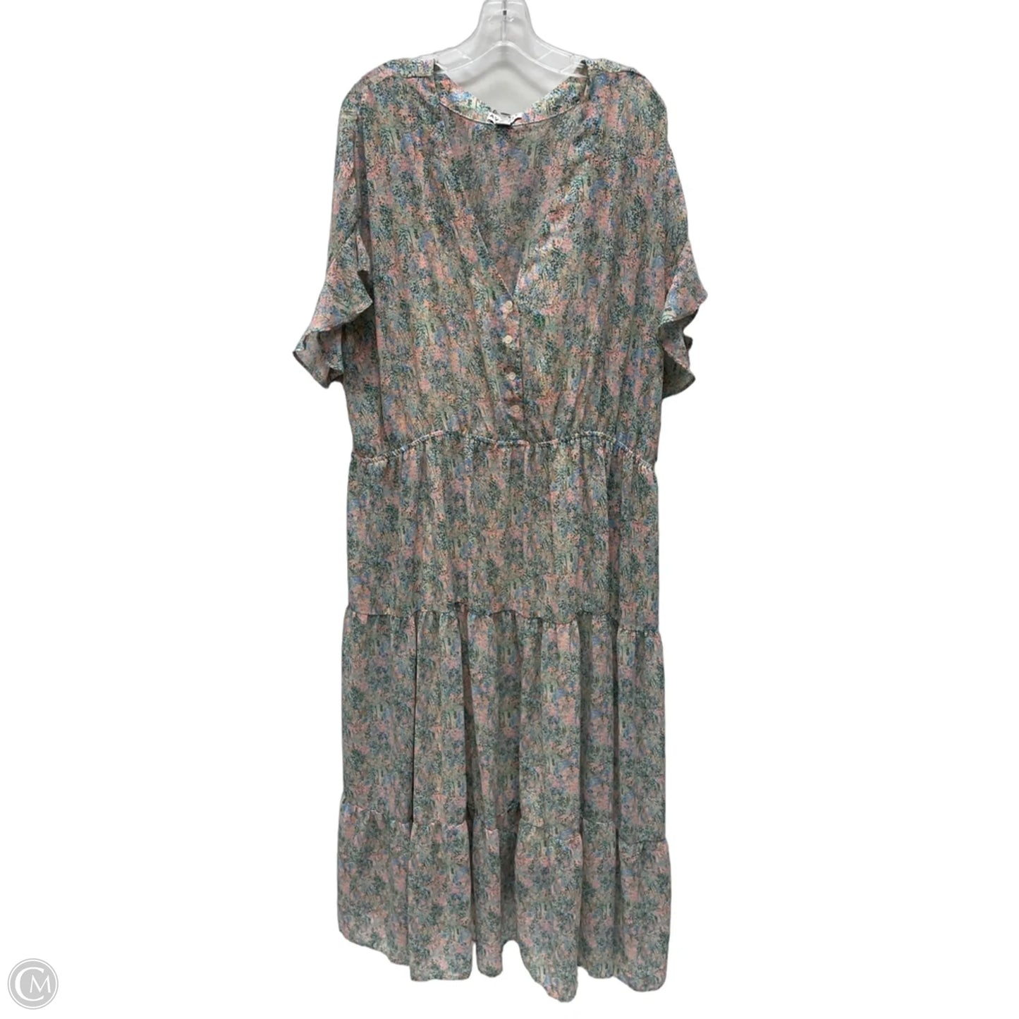 Dress Set 2pc By Ava & Viv In Floral Print, Size: 4x