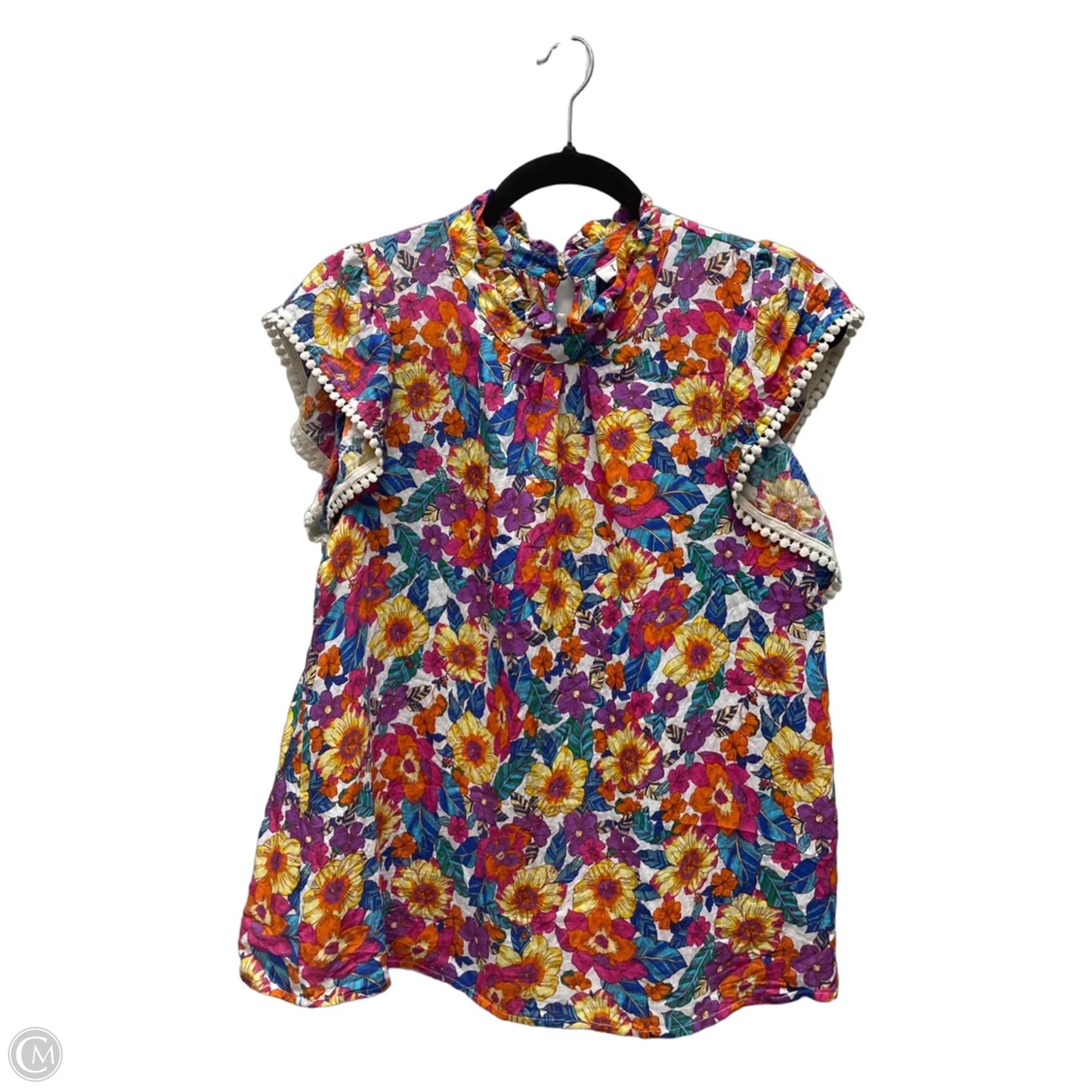 Top Short Sleeve By Thml In Floral Print, Size: L