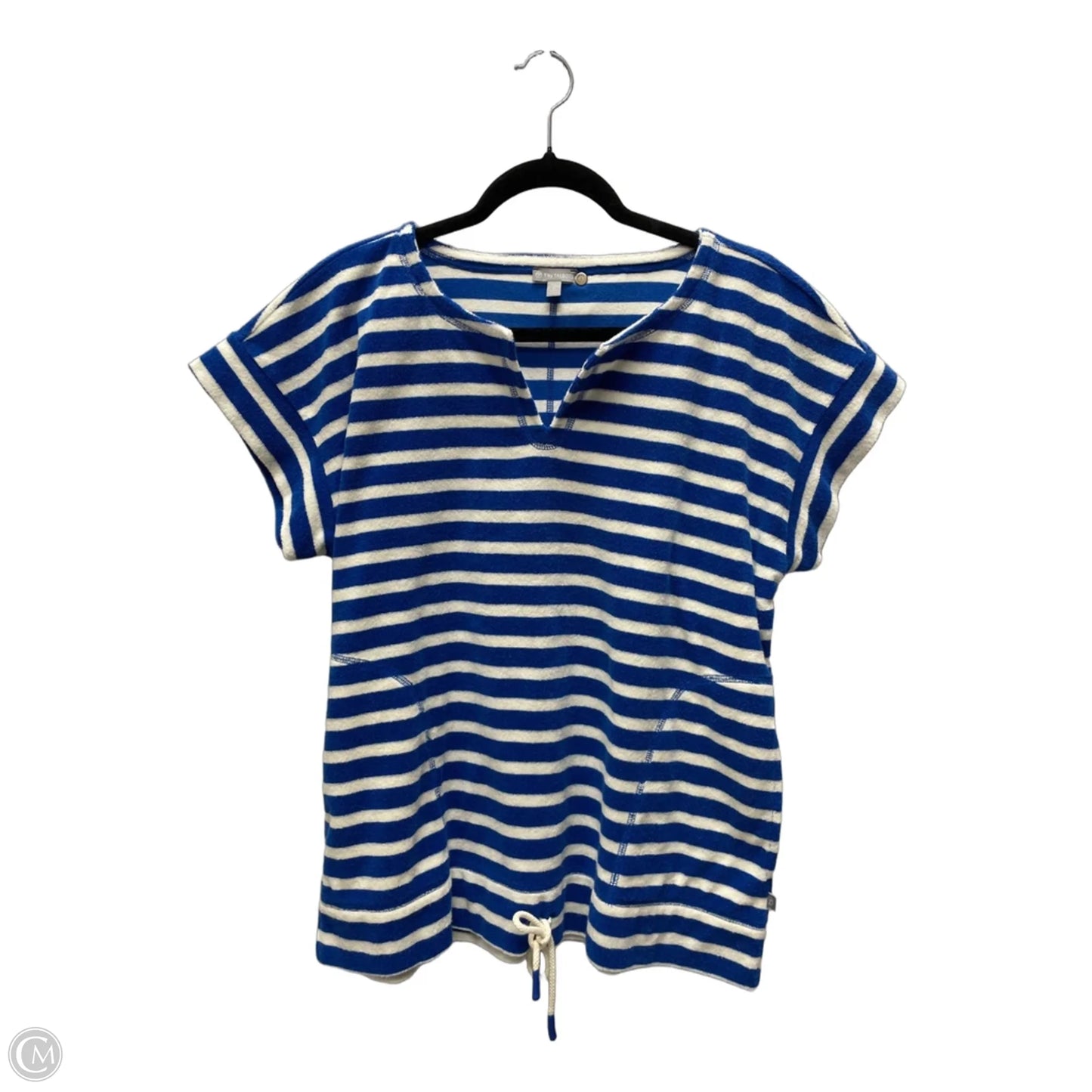 Top Short Sleeve By Talbots In Striped Pattern, Size: L
