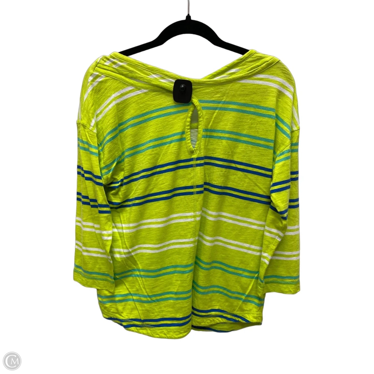 Top Short Sleeve By Talbots In Striped Pattern, Size: M