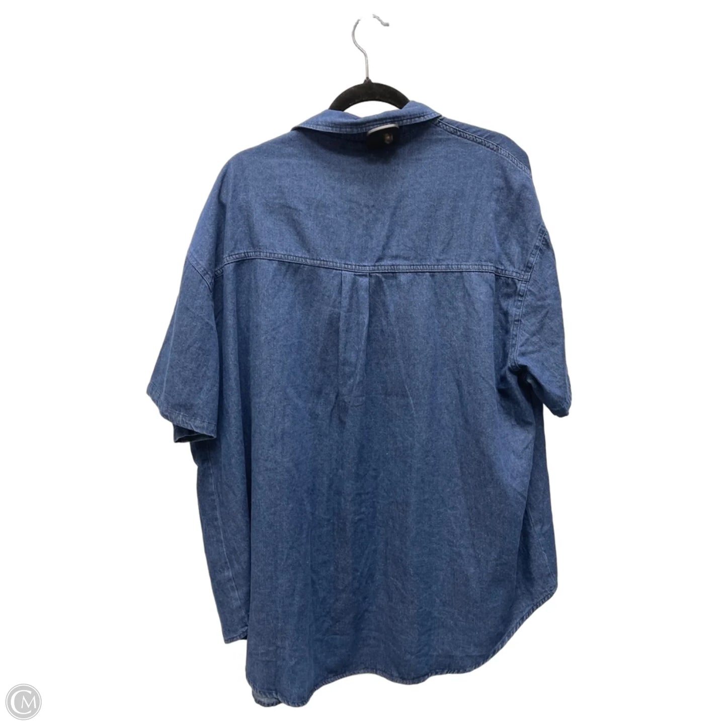 Tunic Short Sleeve By Clothes Mentor In Blue Denim, Size: 1x
