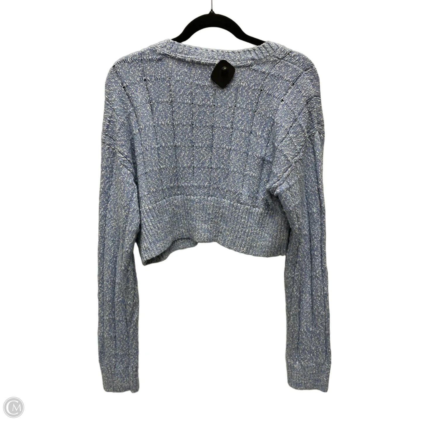 Sweater Cardigan By Free People In Blue & White, Size: M