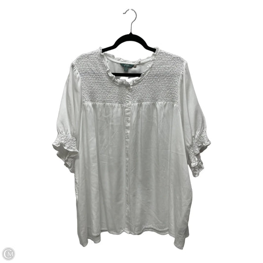 Top Short Sleeve By Terra & Sky In White, Size: 3x