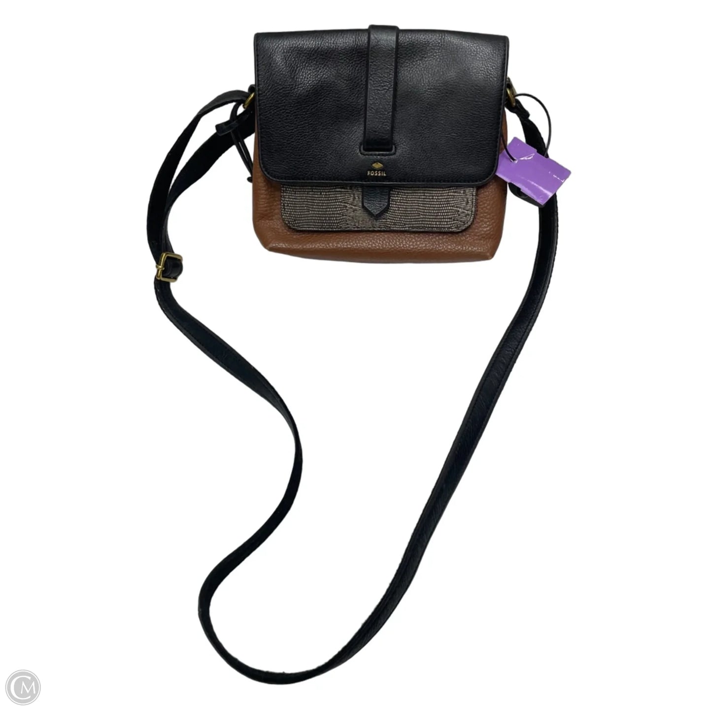 Crossbody Leather By Fossil, Size: Small