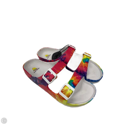 Sandals Flats By Clothes Mentor In Multi-colored, Size: 9