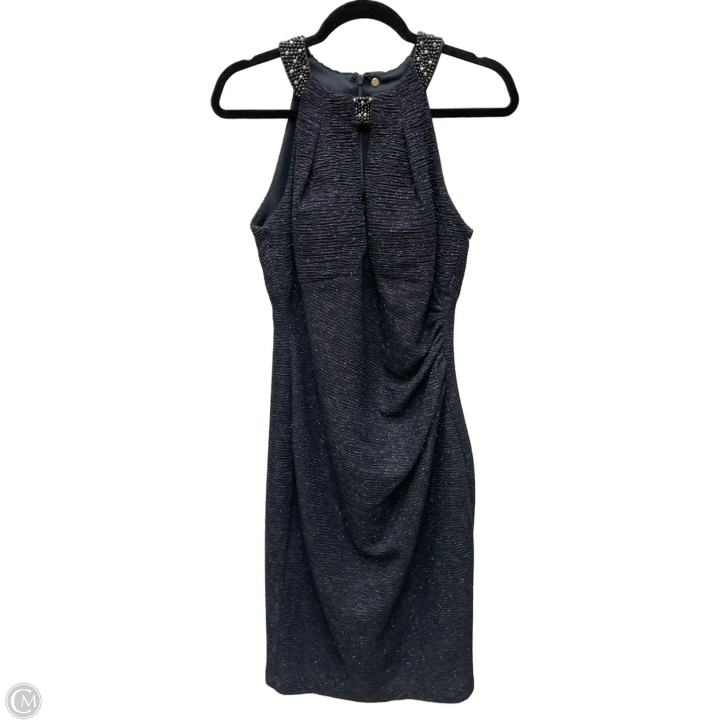 Dress Party Midi By Clothes Mentor In Black & Silver, Size: 10