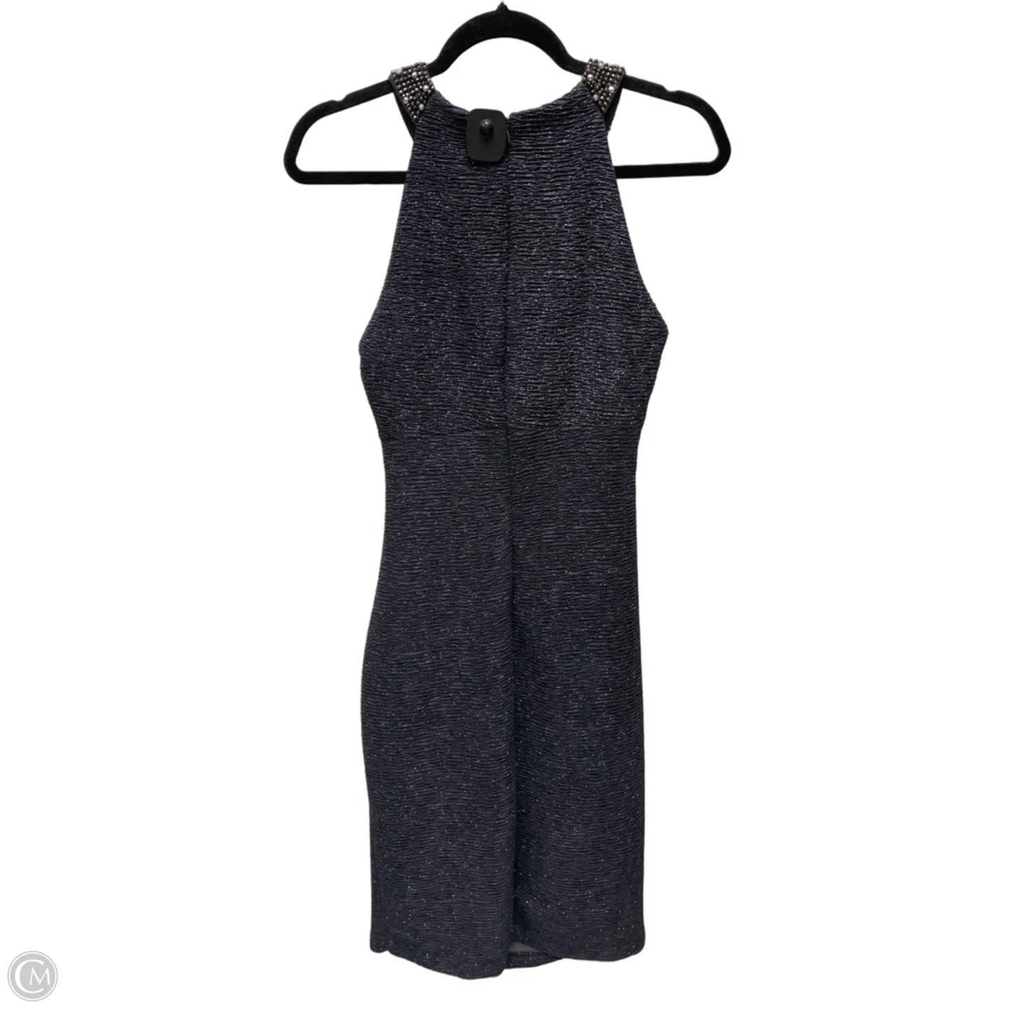 Dress Party Midi By Clothes Mentor In Black & Silver, Size: 10