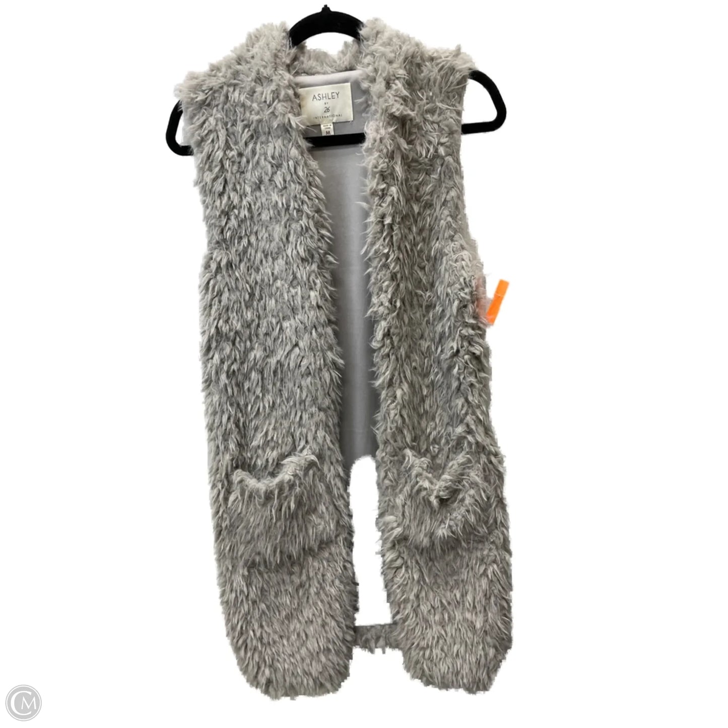Vest Faux Fur & Sherpa By Ashley In Grey, Size: M