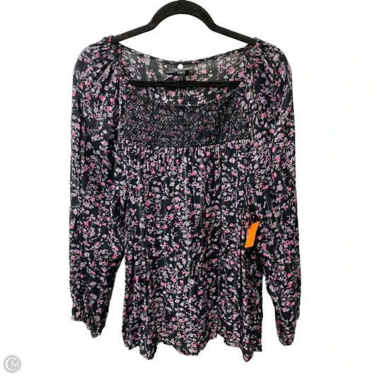 Top Long Sleeve By Torrid In Floral Print, Size: 1x