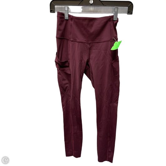 Athletic Leggings By Lululemon In Maroon, Size: S