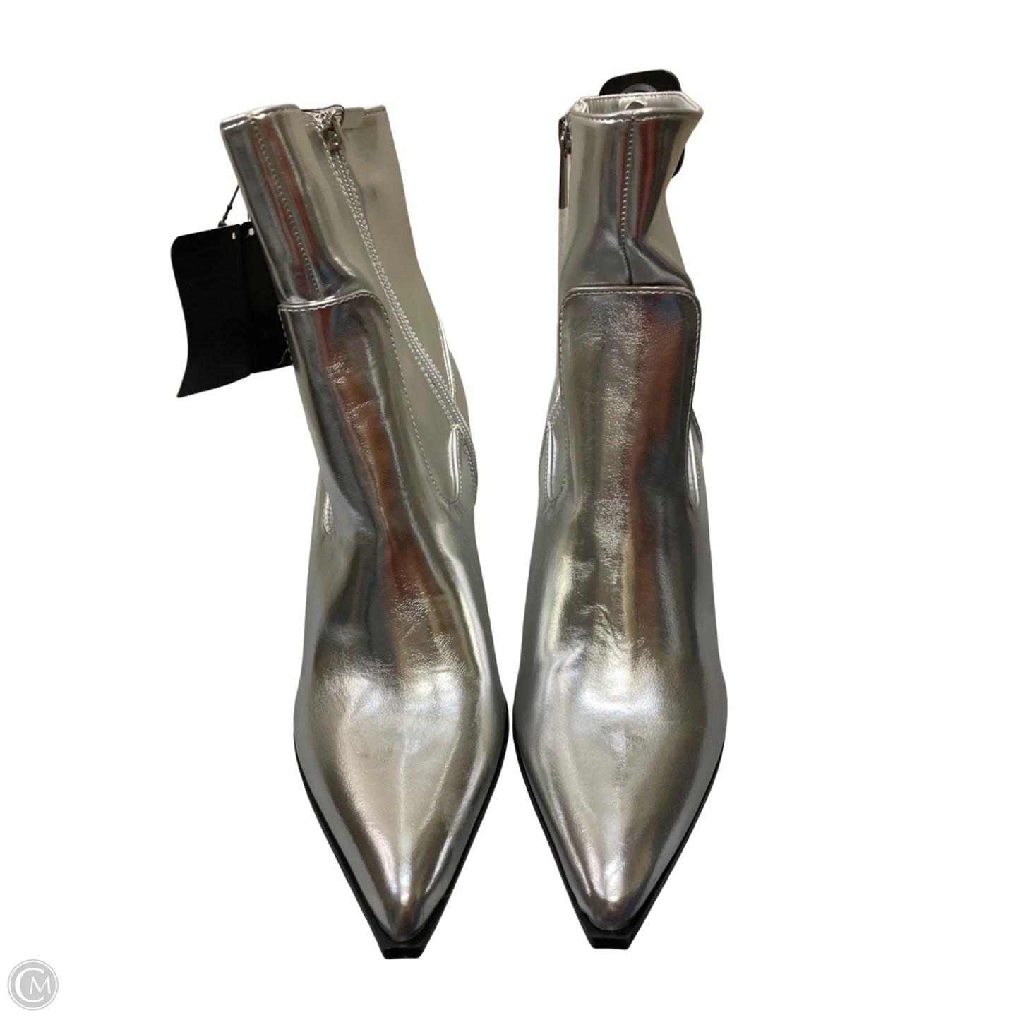 Boots Ankle Heels By Forever 21 In Silver, Size: 8