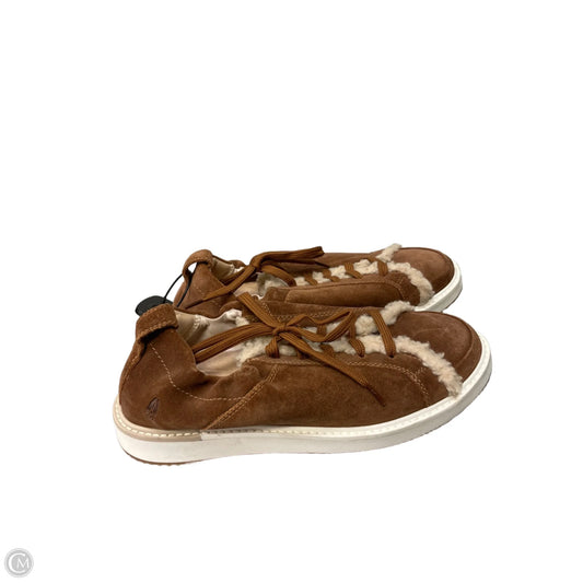 Shoes Sneakers By Hush Puppies In Brown & White, Size: 8