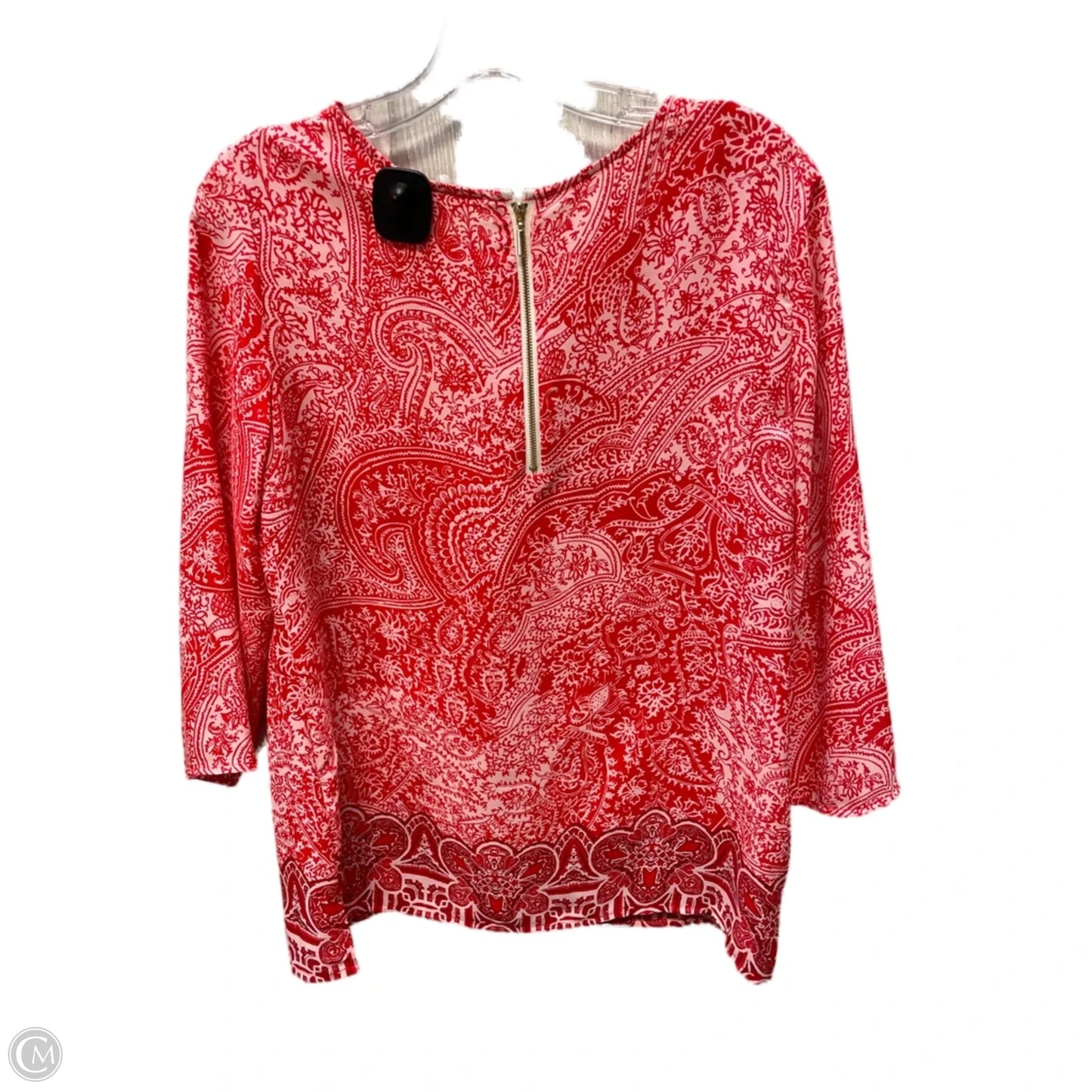 Blouse Long Sleeve By Artisan Ny In Red & White, Size: M