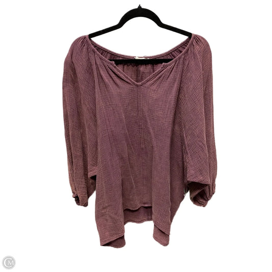 Top Long Sleeve By Easel In Maroon, Size: S