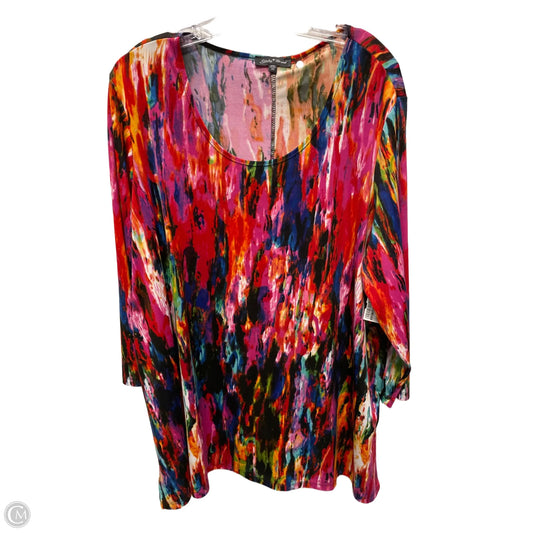 Top 3/4 Sleeve By Slinky Brand In Multi-colored, Size: 3x