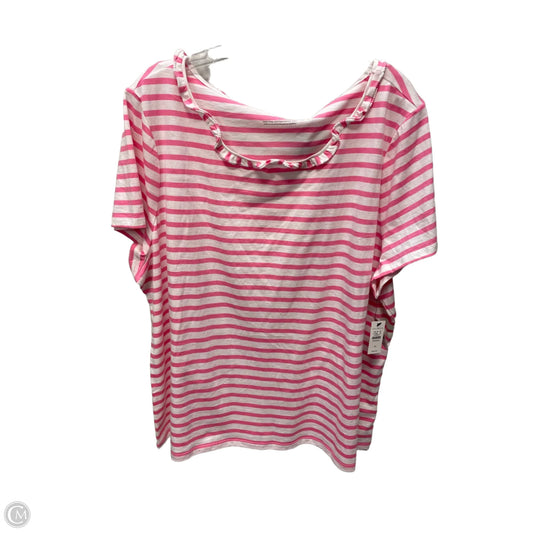 Top Short Sleeve By Talbots In Striped Pattern, Size: 3x