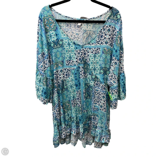 Tunic 3/4 Sleeve By Avenue In Floral Print, Size: 1x