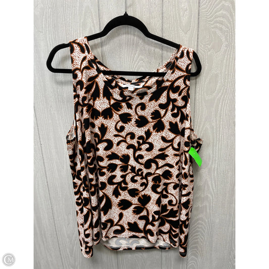 Top Sleeveless By Chicos In Black & Orange, Size: Xl