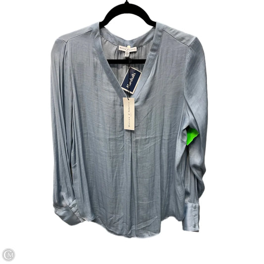 Blouse Long Sleeve By Maison dAmeliaIn Blue, Size: M