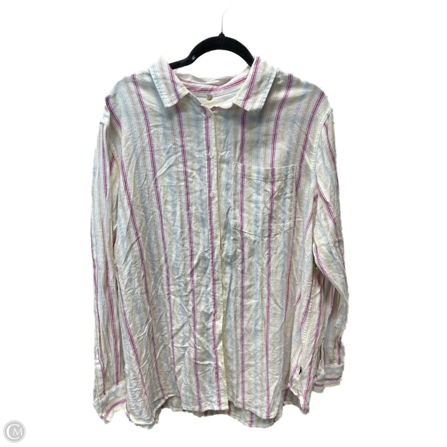 Top Long Sleeve By Gap In Striped Pattern, Size: 2x