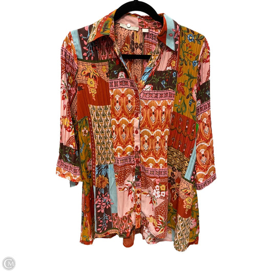 Top 3/4 Sleeve By Sunny Leigh In Multi-colored, Size: 1x