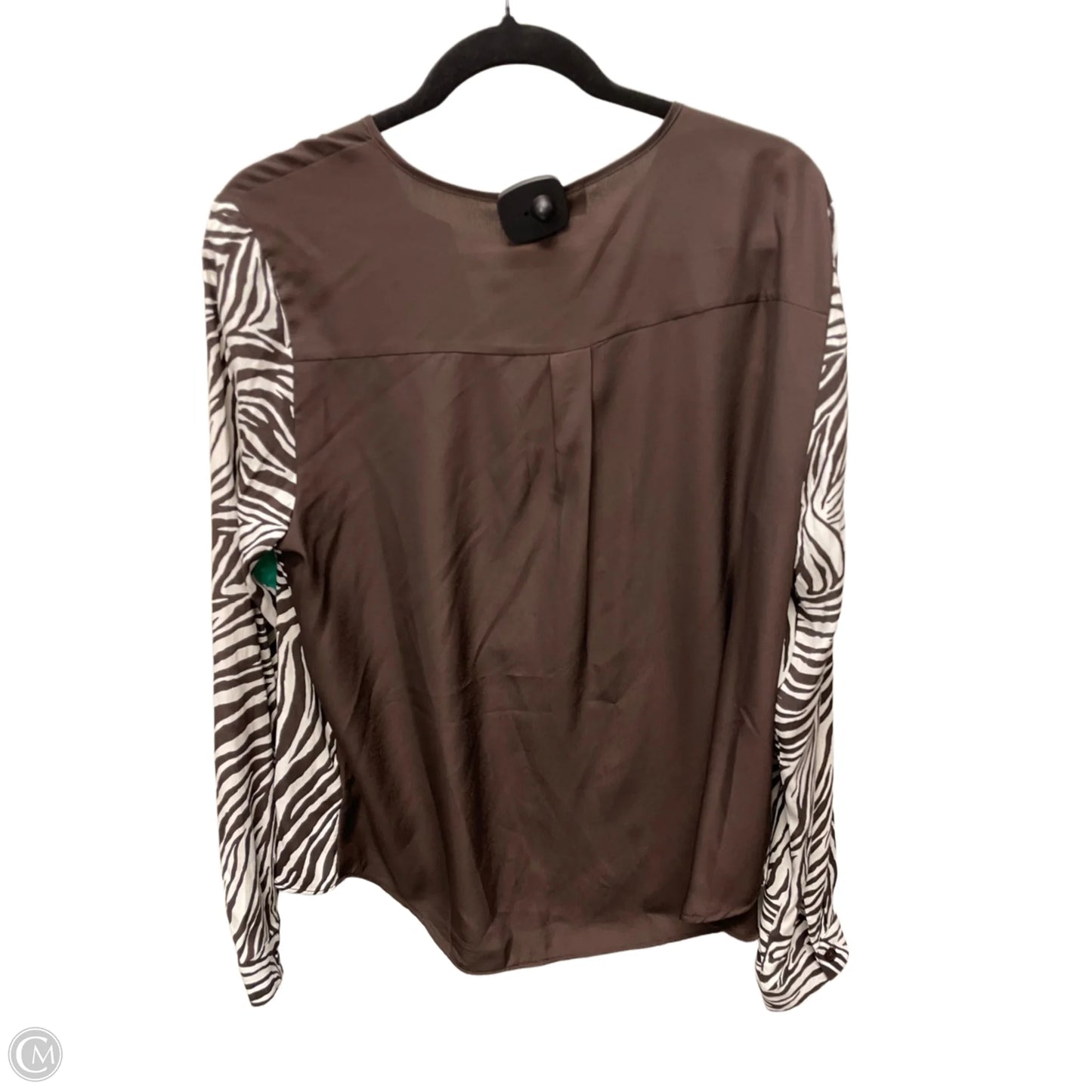 Blouse Long Sleeve By Michael By Michael Kors In Zebra Print, Size: L