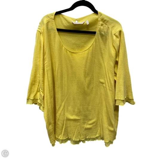 Top 3/4 Sleeve By Soft Surroundings In Yellow, Size: 3x