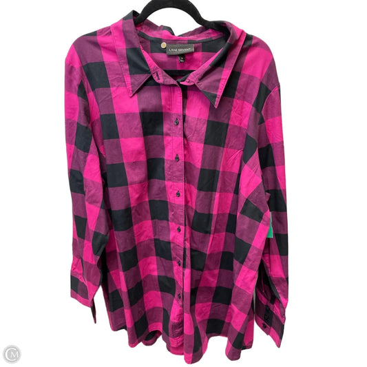Top Long Sleeve By Lane Bryant In Checkered Pattern, Size: 4x