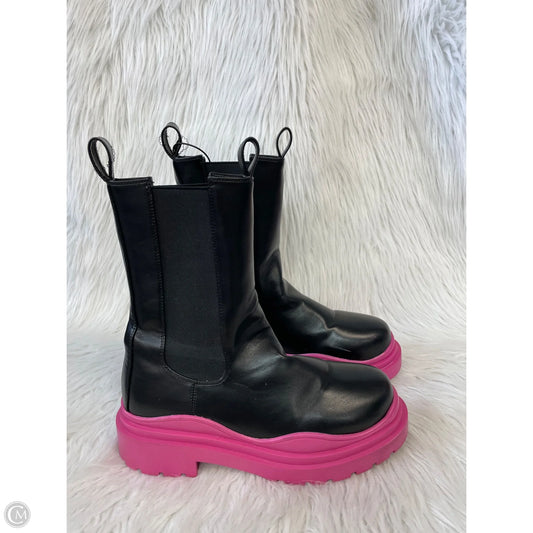 Boots Rain By Azalea Wang In Black & Pink, Size: 11