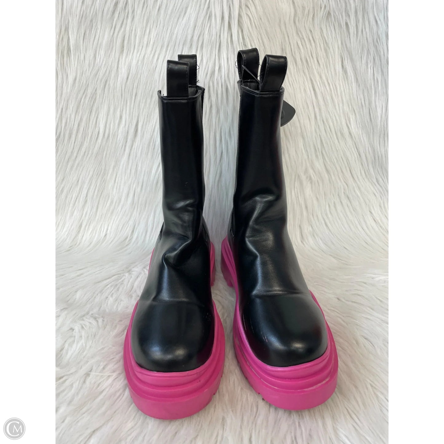 Boots Rain By Azalea Wang In Black & Pink, Size: 11