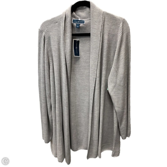 Sweater Cardigan By Karen Scott In Grey, Size: 3x