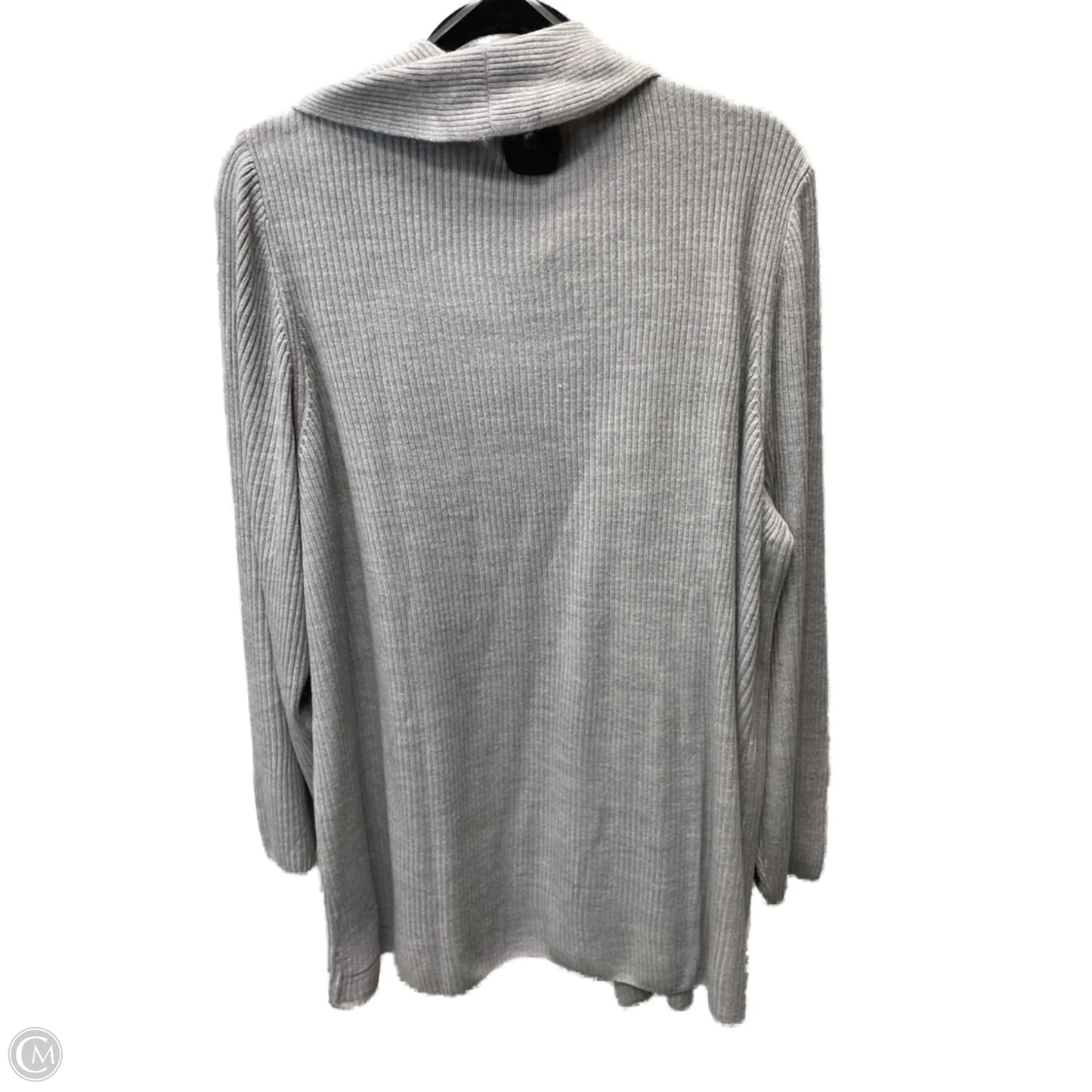 Sweater Cardigan By Karen Scott In Grey, Size: 3x
