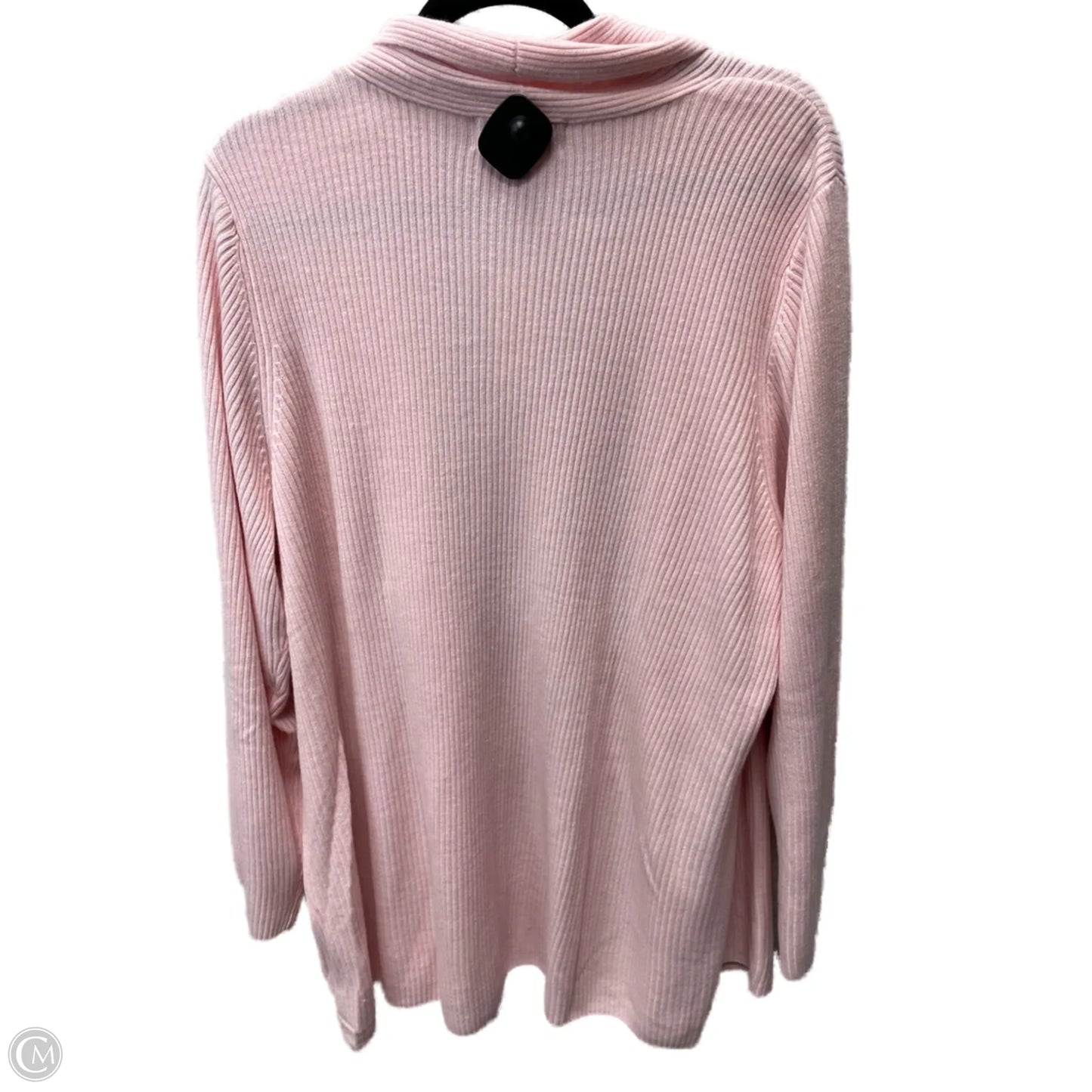 Sweater Cardigan By Karen Scott In Pink, Size: 3x