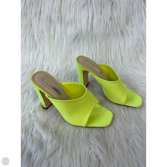 Sandals Heels Block By Liliana In Yellow, Size: 7
