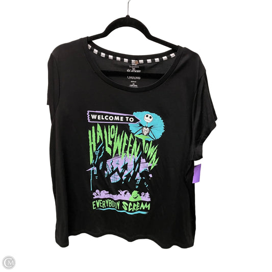 Top Short Sleeve By Disney Store In Black, Size: 1x