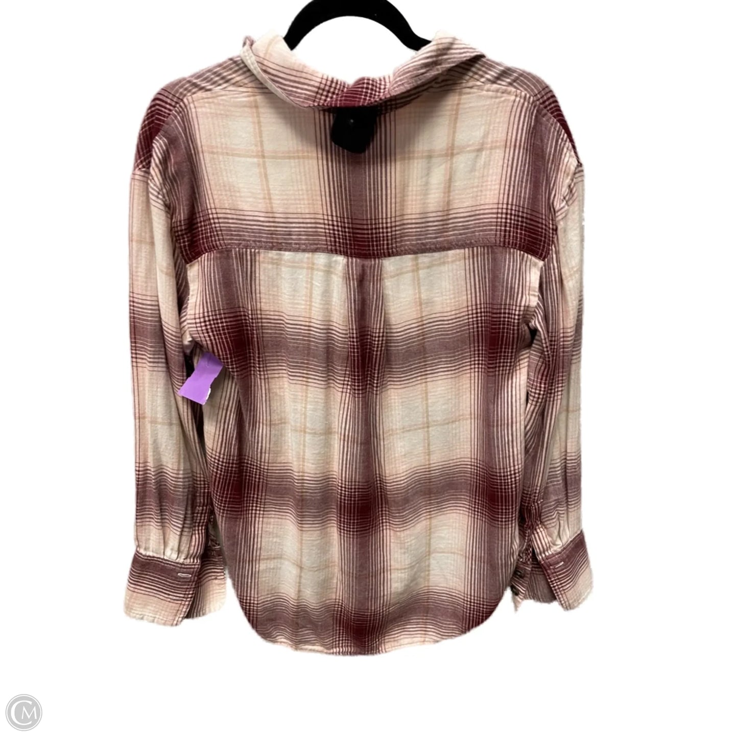 Top Long Sleeve By Madewell In Plaid Pattern, Size: S