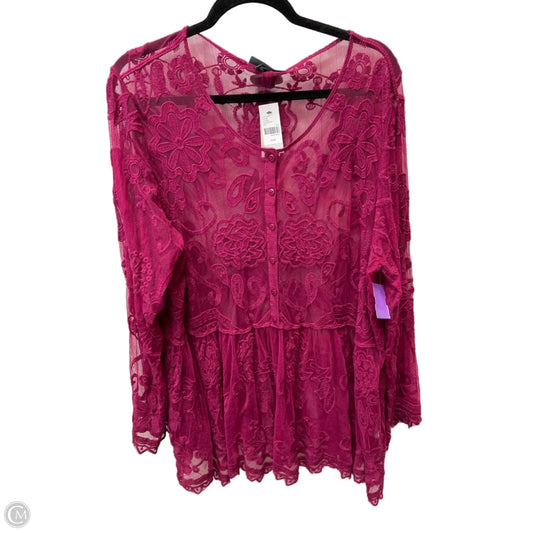 Tunic Long Sleeve By Lane Bryant In Purple, Size: 3x