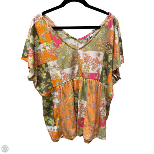 Top Short Sleeve By Cato In Multi-colored, Size: 3x