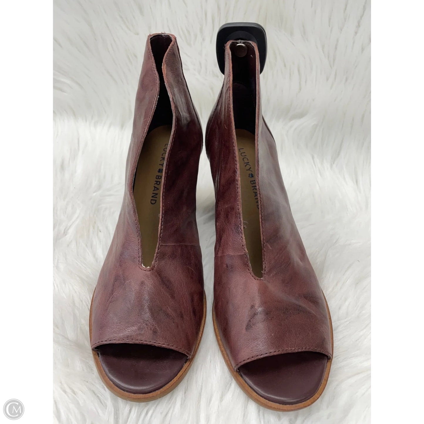 Shoes Heels Block By Lucky Brand In Maroon, Size: 7.5