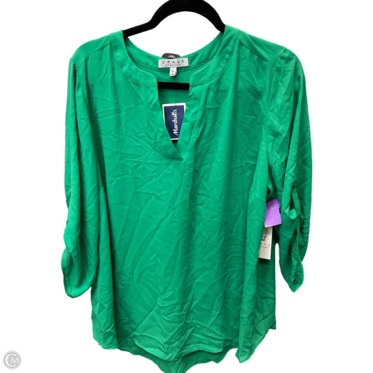 Blouse 3/4 Sleeve By Chaus In Green, Size: 1x